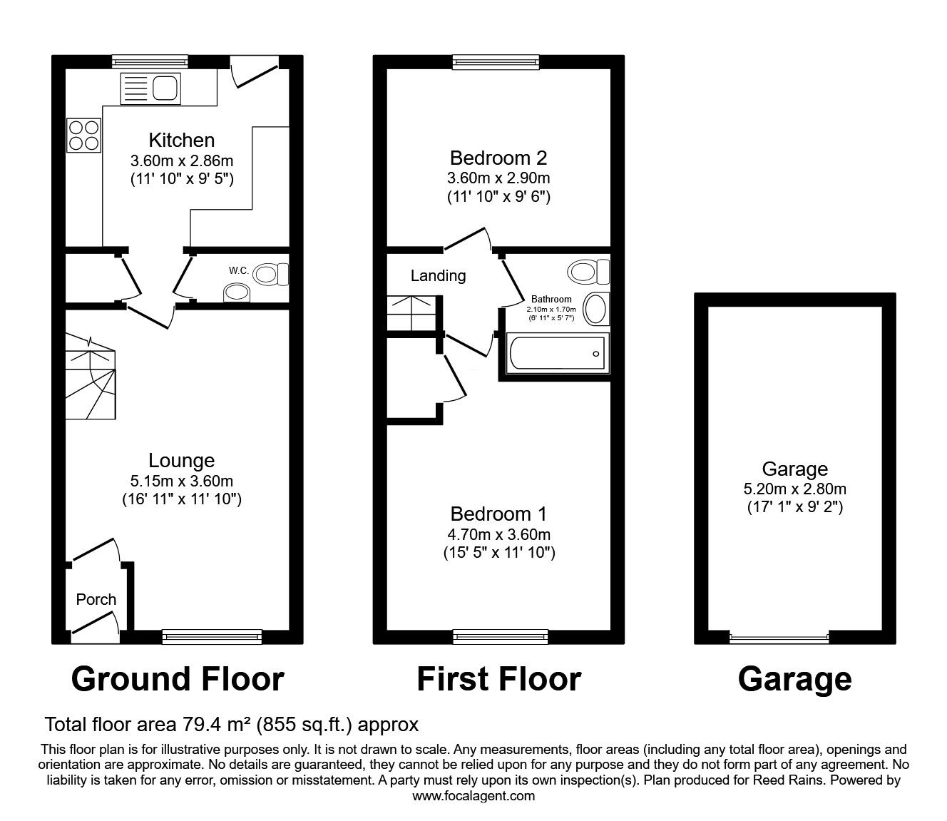 Floorplan of 2 bedroom Mid Terrace House for sale, Chapel Street, Flamborough, East Yorkshire, YO15