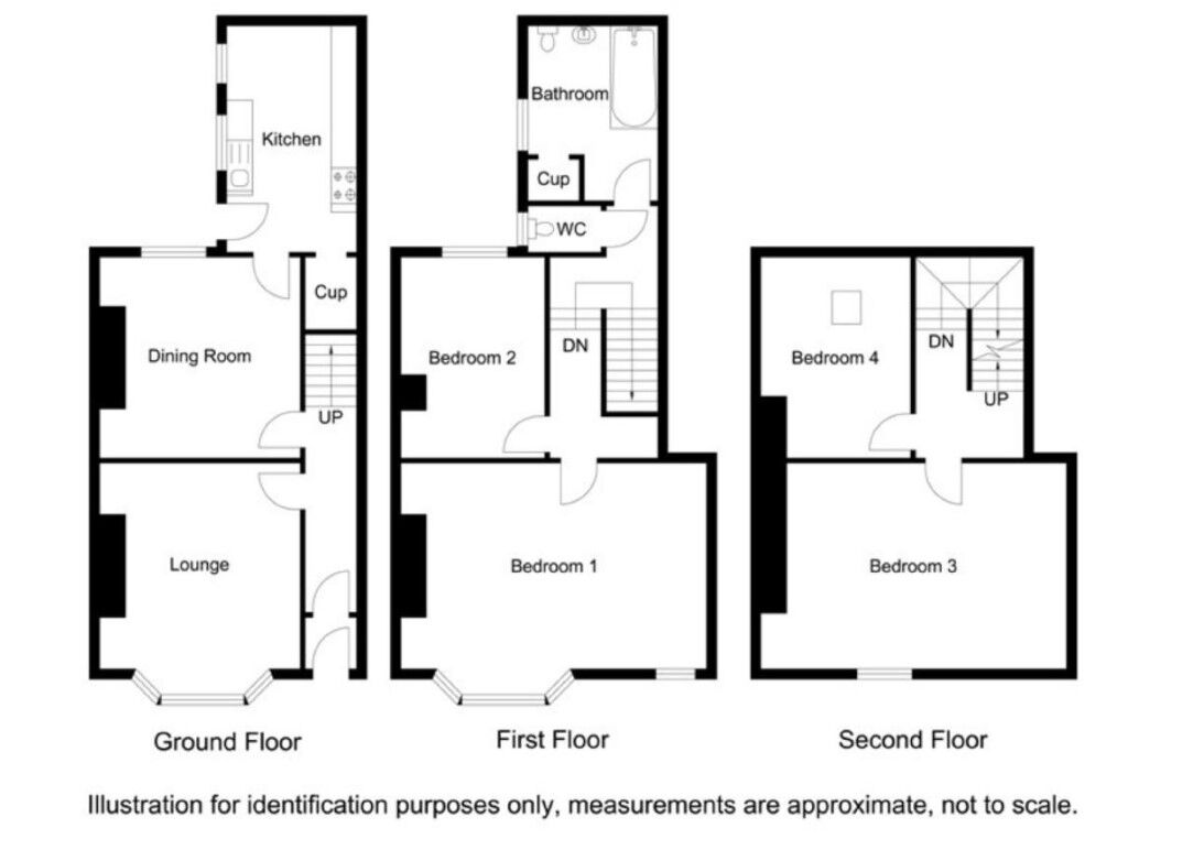 Floorplan of 4 bedroom Mid Terrace House for sale, North Street, Bridlington, East Yorkshire, YO15