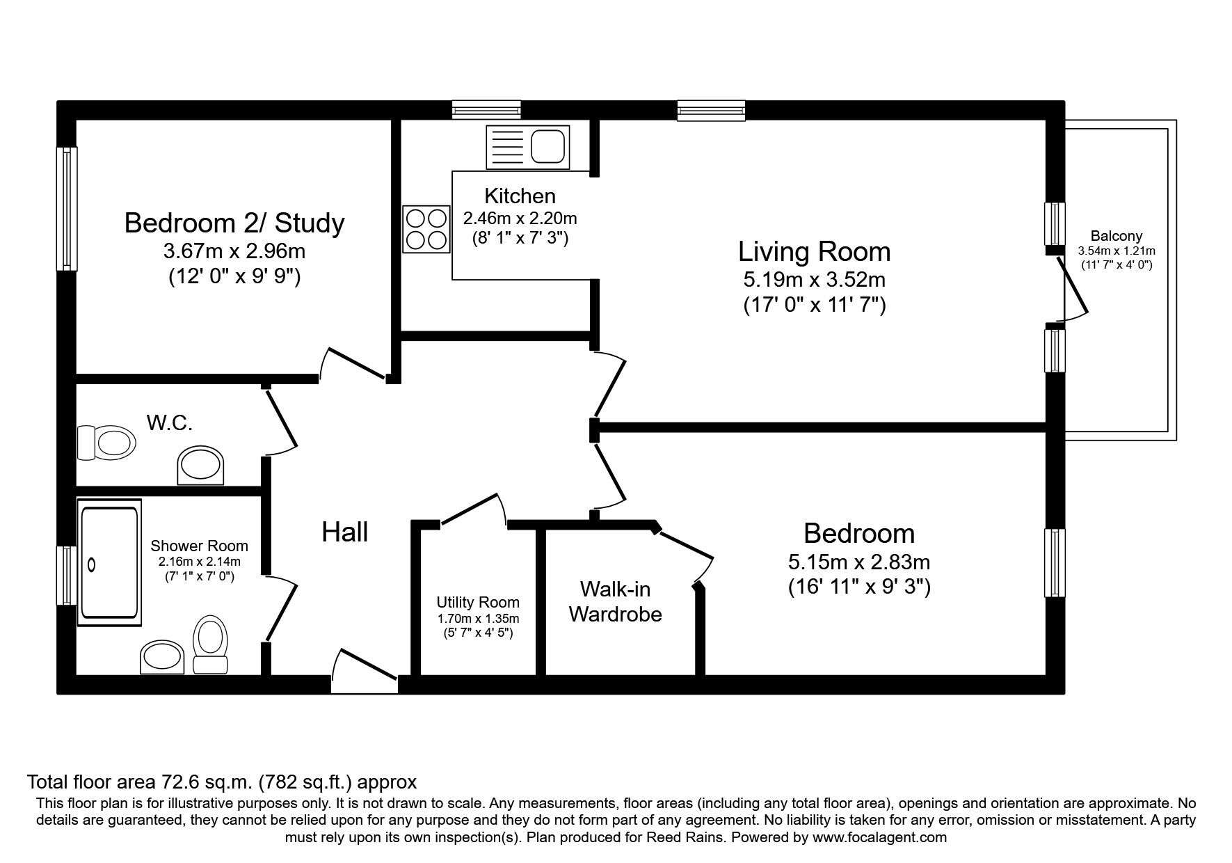 Floorplan of 2 bedroom  Flat for sale, Marton Gate, Bridlington, East Yorkshire, YO16