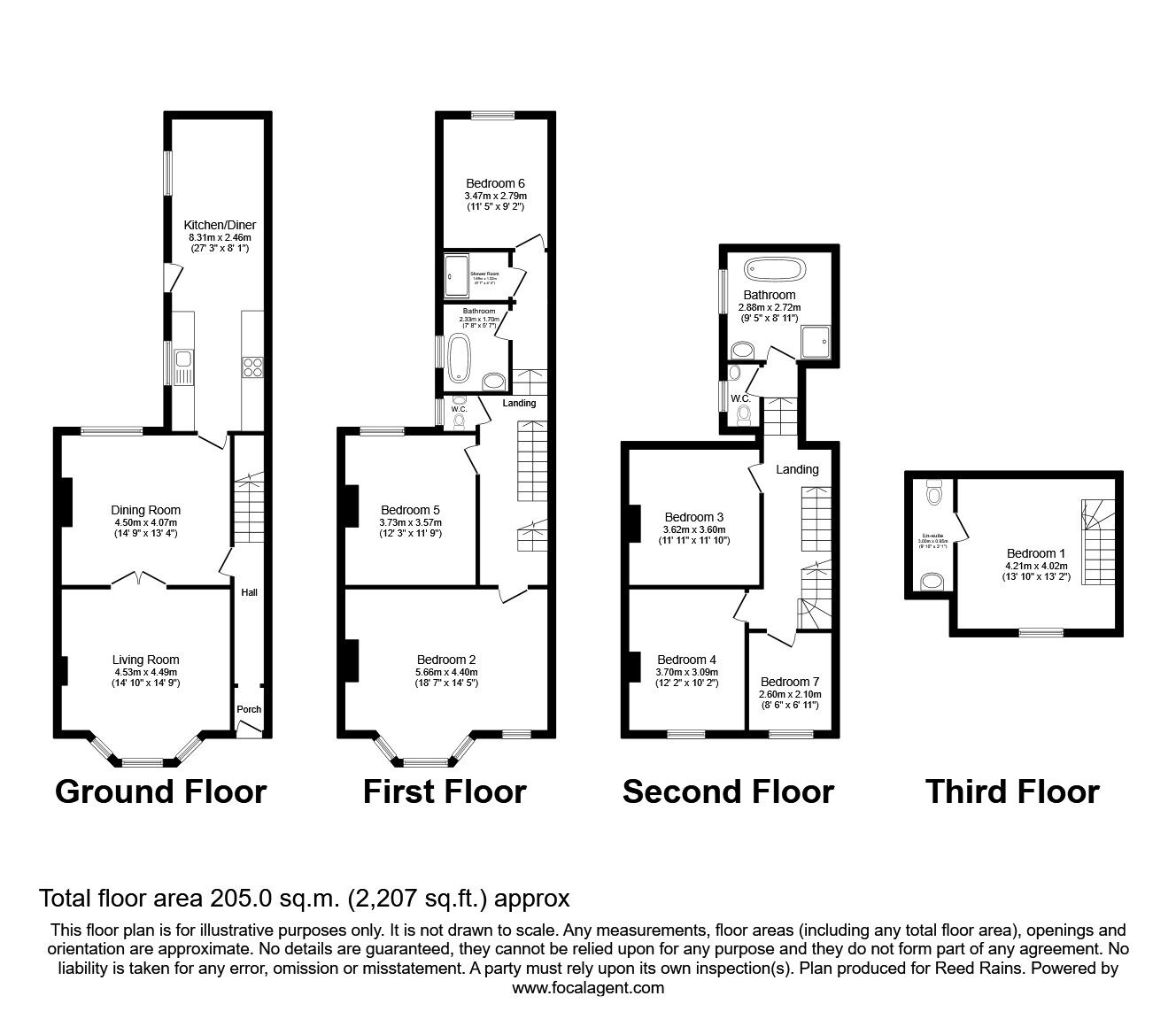 Floorplan of 7 bedroom Mid Terrace House for sale, Windsor Crescent, Bridlington, East Yorkshire, YO15