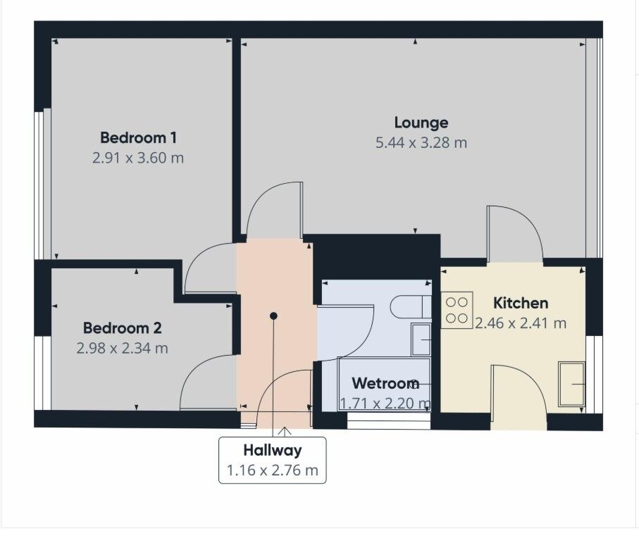 Floorplan of 2 bedroom Semi Detached Bungalow for sale, Thoresby Close, Bridlington, East Yorkshire, YO16