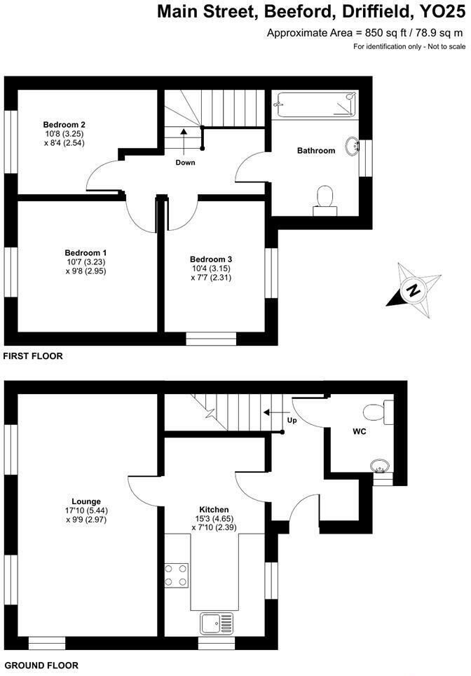 Floorplan of 3 bedroom Semi Detached House for sale, Main Street, Beeford, Driffield, YO25