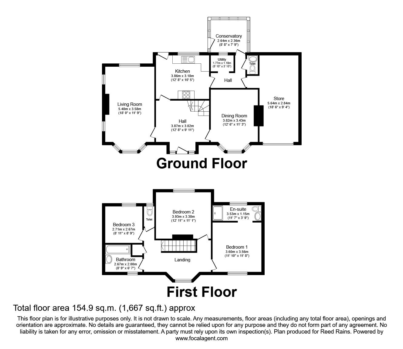 Floorplan of 3 bedroom Detached House for sale, Sixth Avenue, Bridlington, East Yorkshire, YO15