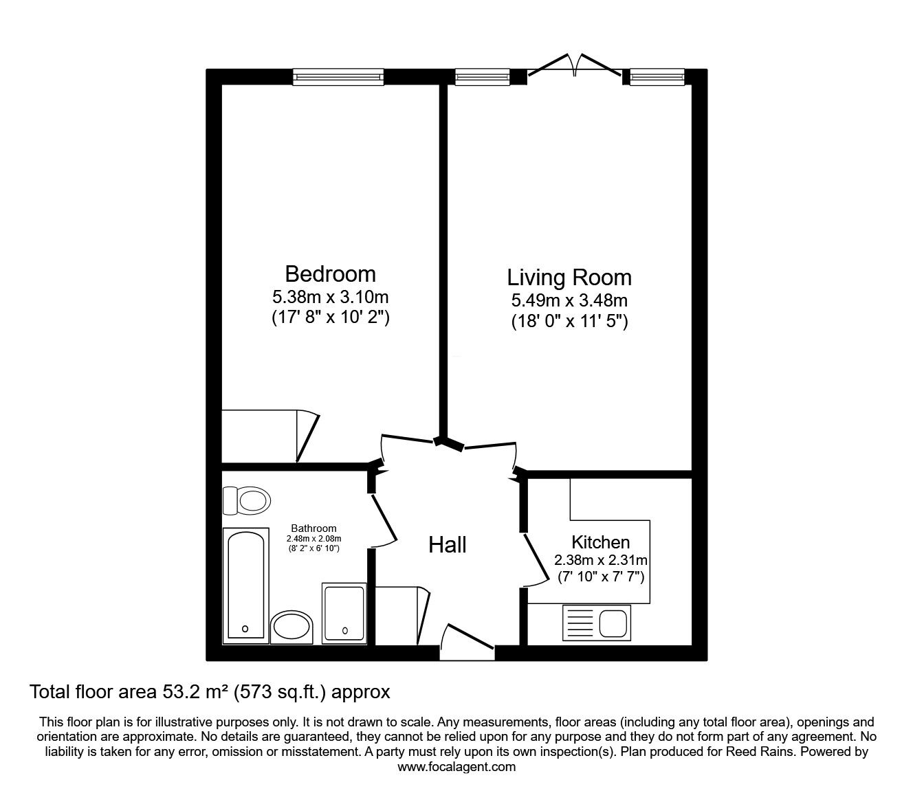 Floorplan of 1 bedroom  Flat for sale, St. Annes Road, Bridlington, East Yorkshire, YO15