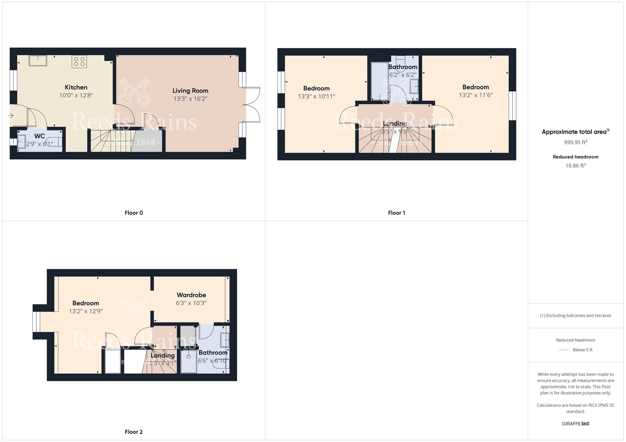 Floorplan of 3 bedroom Mid Terrace House for sale, Wheeldale Court, Bridlington, East Yorkshire, YO16