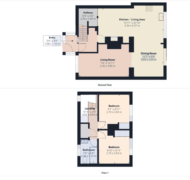 Floorplan of 2 bedroom Semi Detached House for sale, Sewerby Crescent, Bridlington, East Yorkshire, YO16