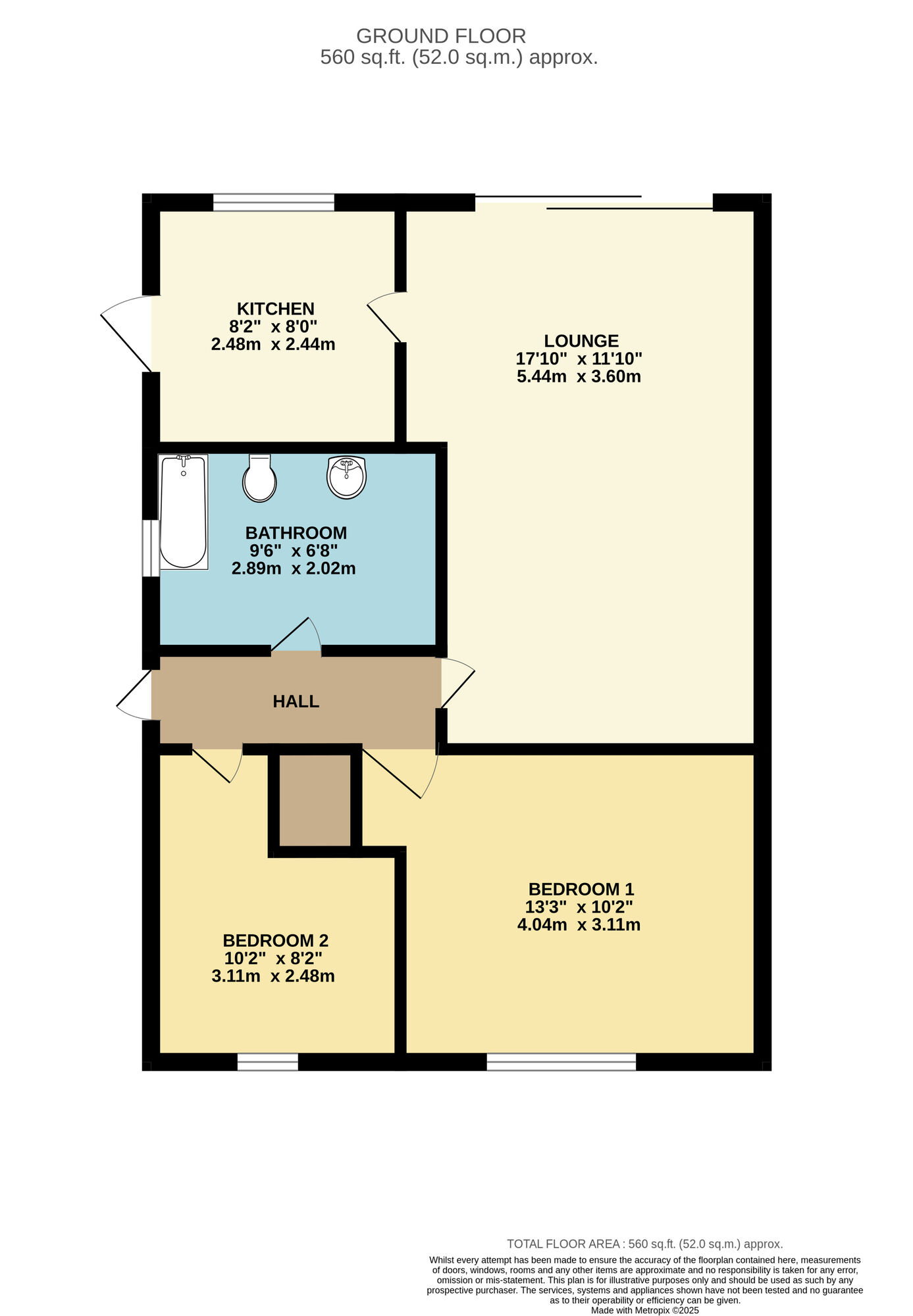 Floorplan of 2 bedroom Detached Bungalow for sale, Harewood Avenue, Bridlington, East Yorkshire, YO16