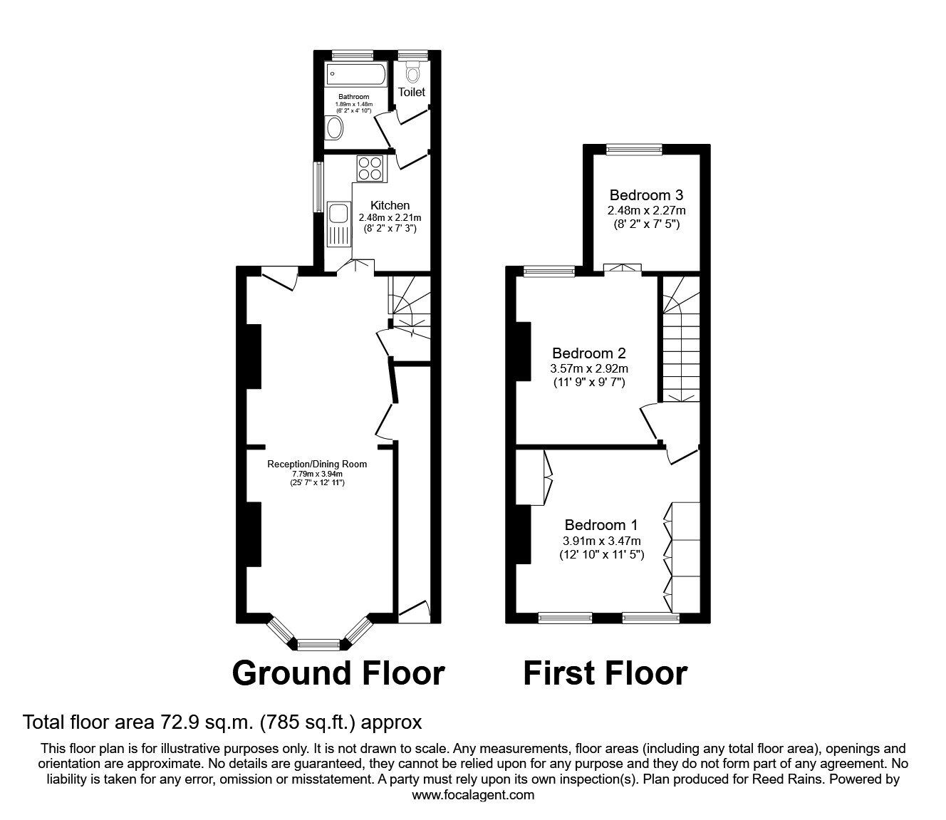 Floorplan of 2 bedroom  House to rent, Merritt Road, London, SE4