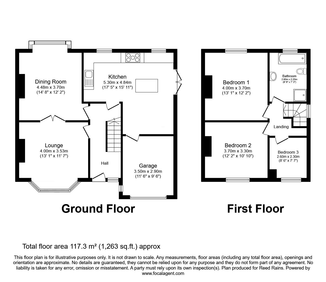 Floorplan of 3 bedroom Semi Detached House for sale, Todmorden Road, Burnley, Lancashire, BB11