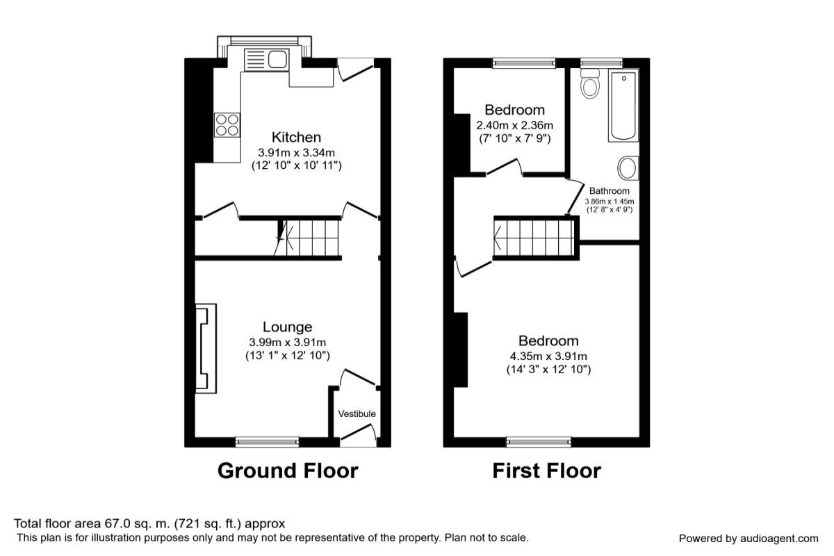 Floorplan of 2 bedroom Mid Terrace House for sale, Beech Street, Padiham, Lancashire, BB12