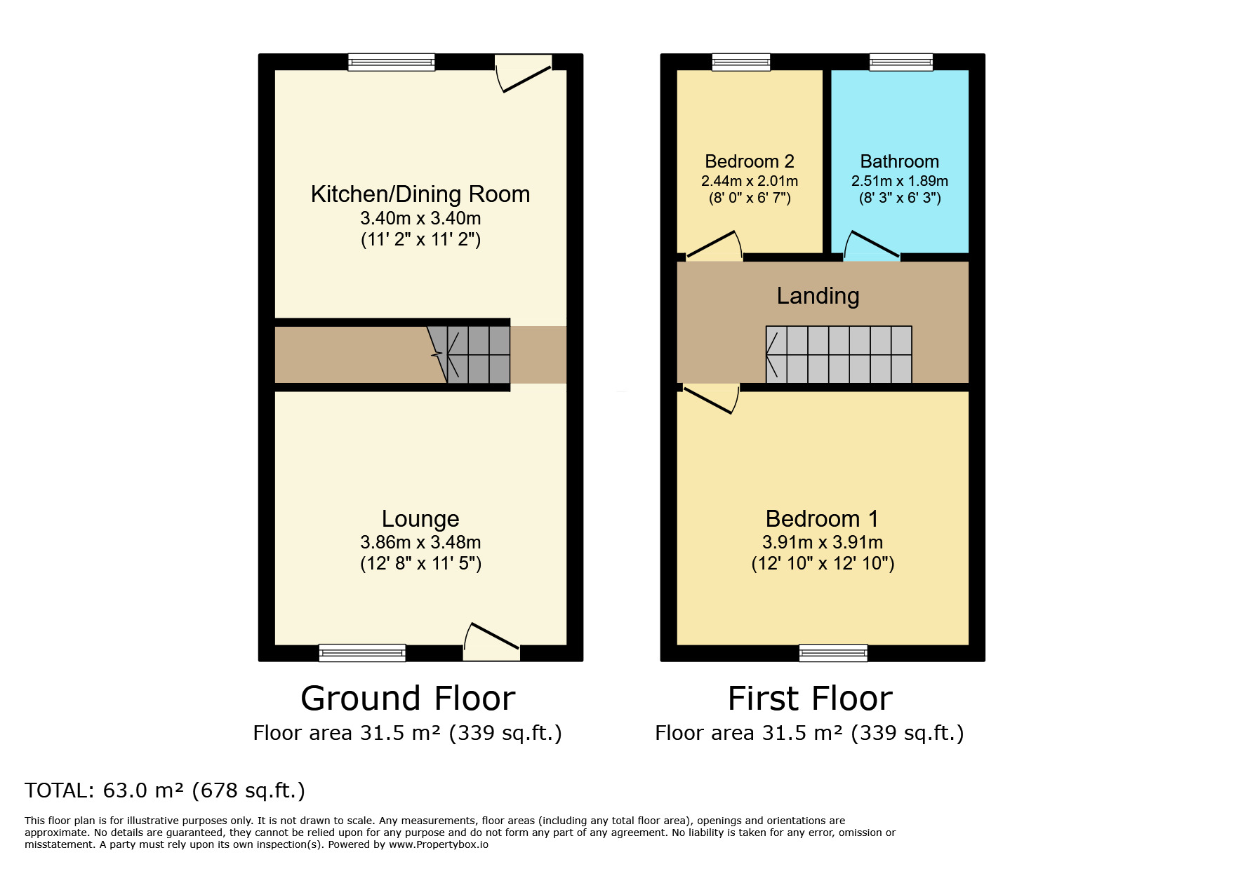 Floorplan of 2 bedroom Mid Terrace House for sale, Beech Street, Padiham, Lancashire, BB12