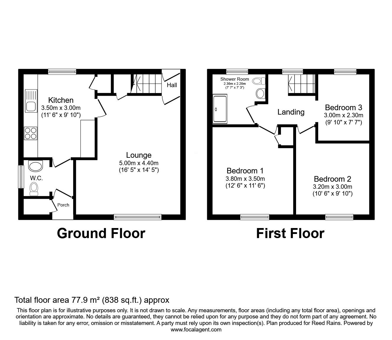 Floorplan of 3 bedroom End Terrace House for sale, Padiham Road, Burnley, Lancashire, BB12