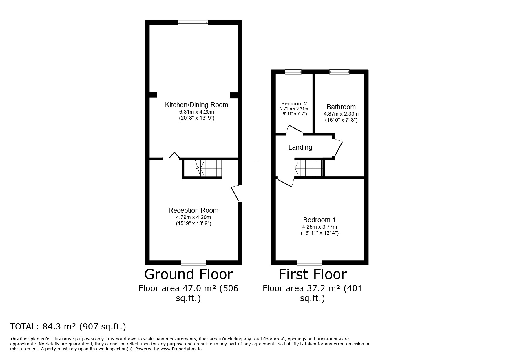 Floorplan of 2 bedroom Mid Terrace House for sale, Garden Street, Padiham, Lancashire, BB12