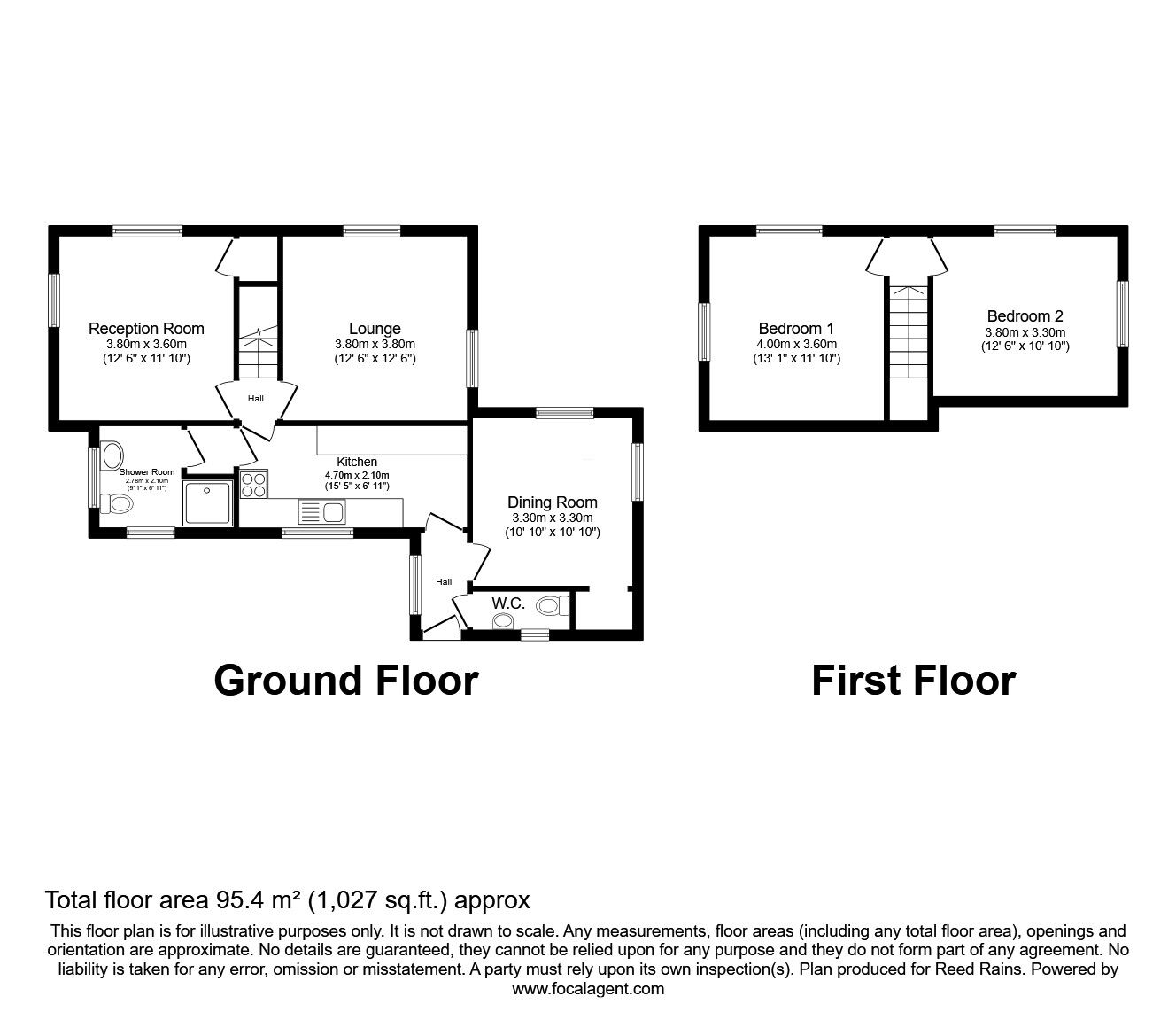 Floorplan of 2 bedroom Detached House for sale, Royle, Burnley, Lancashire, BB12