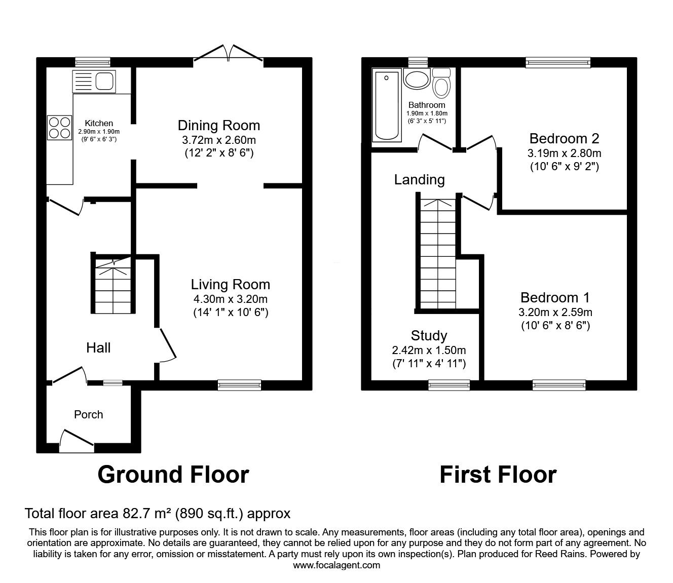 Floorplan of 2 bedroom Mid Terrace House for sale, Shelfield Road, Nelson, Lancashire, BB9