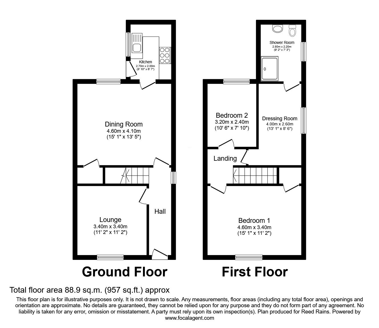 Floorplan of 2 bedroom End Terrace House for sale, Wilton Street, Barrowford, Lancashire, BB9