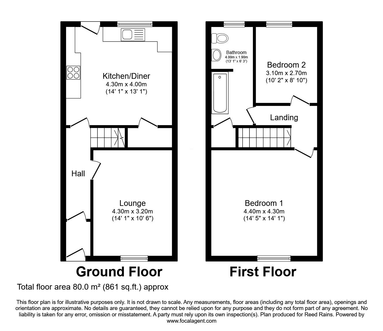 Floorplan of 2 bedroom Mid Terrace House for sale, Howard Street, Nelson, Lancashire, BB9