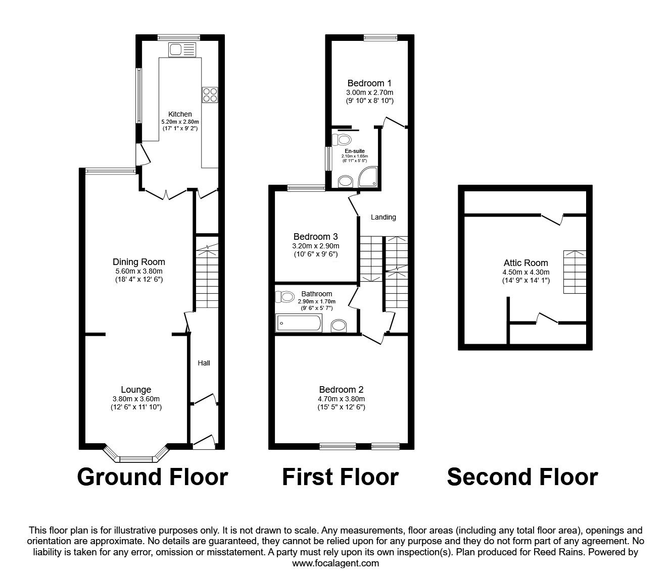 Floorplan of 4 bedroom Mid Terrace House for sale, Manchester Road, Burnley, Lancashire, BB11