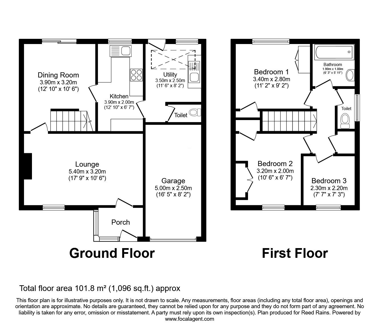 Floorplan of 3 bedroom Link Detached House for sale, Wellfield Drive, Burnley, Lancashire, BB12