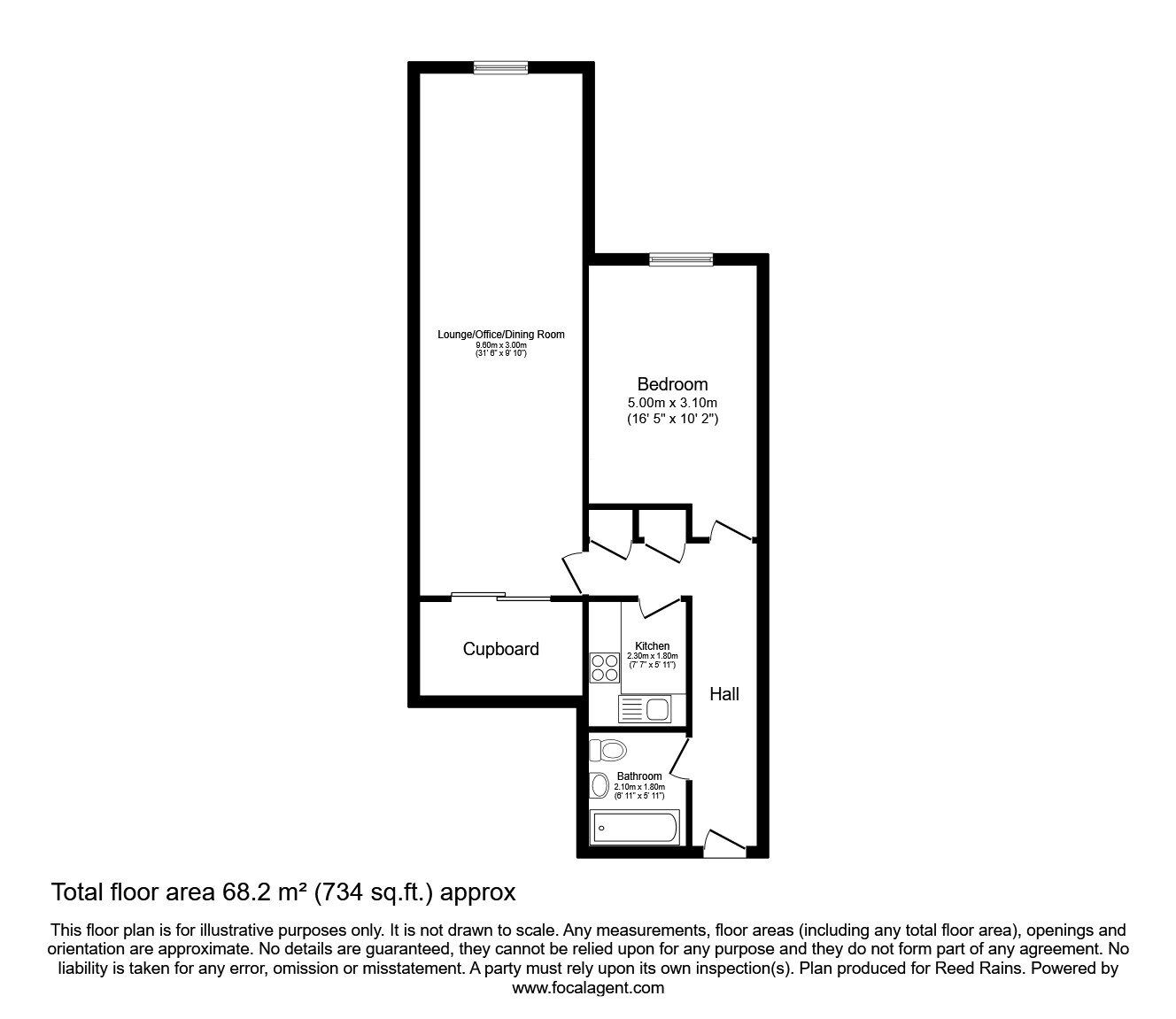 Floorplan of 1 bedroom  Flat to rent, Victoria Apartments, Padiham, Lancashire, BB12