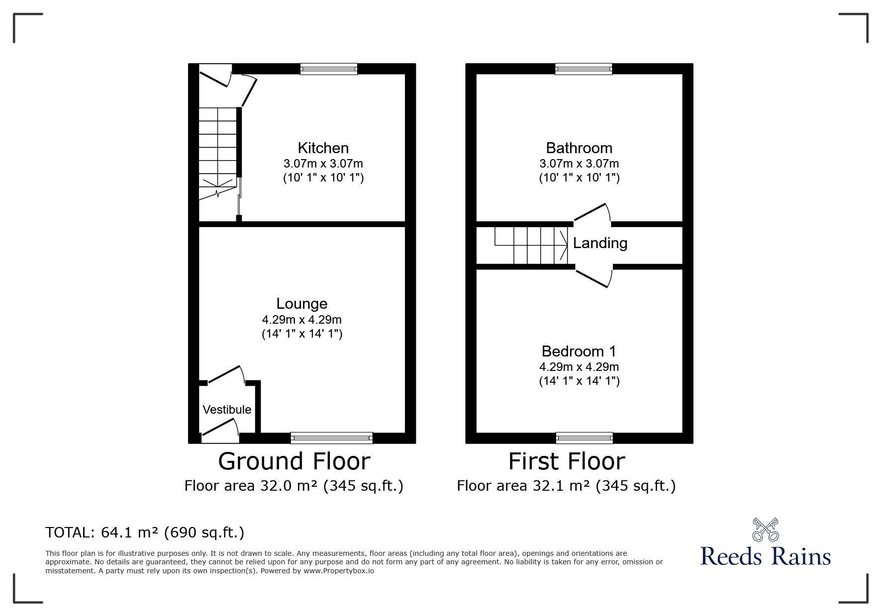 Floorplan of 1 bedroom End Terrace House for sale, Smith Street, Nelson, Lancashire, BB9