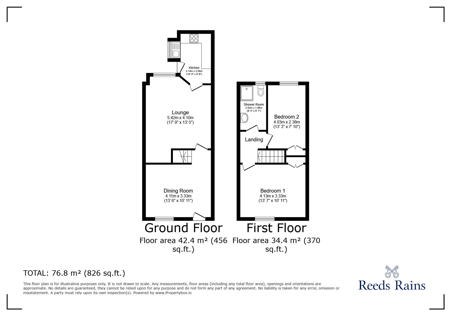 Floorplan of 2 bedroom Mid Terrace House to rent, Bergen Street, Burnley, Lancashire, BB11