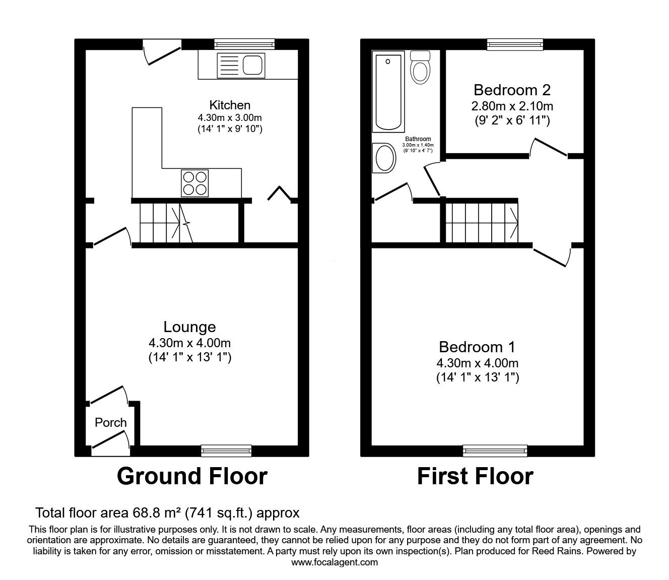 Floorplan of 2 bedroom Mid Terrace House for sale, Hufling Lane, Burnley, Lancashire, BB11