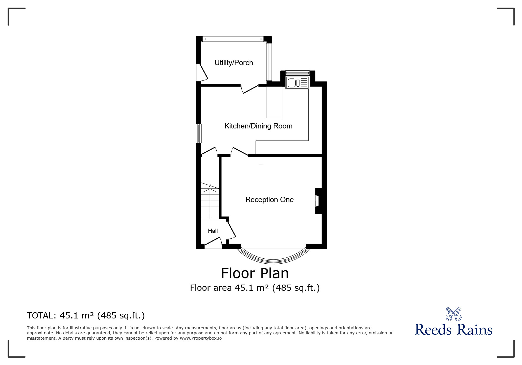 Floorplan of 2 bedroom Semi Detached House for sale, Underley Street, Burnley, Lancashire, BB10