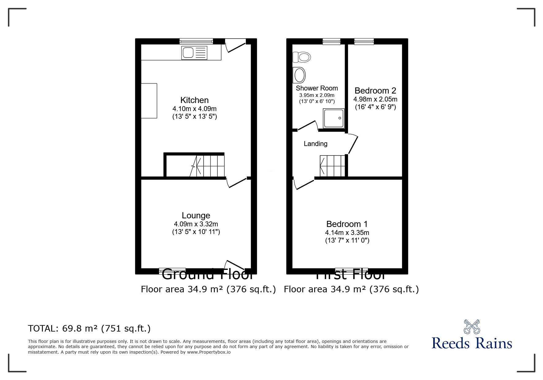 Floorplan of 2 bedroom  House to rent, Cog Lane, Burnley, Lancashire, BB11