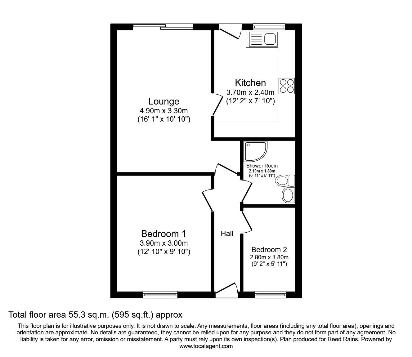 Floorplan of 2 bedroom Mid Terrace House to rent, Bradshaw Street, Nelson, Lancashire, BB9