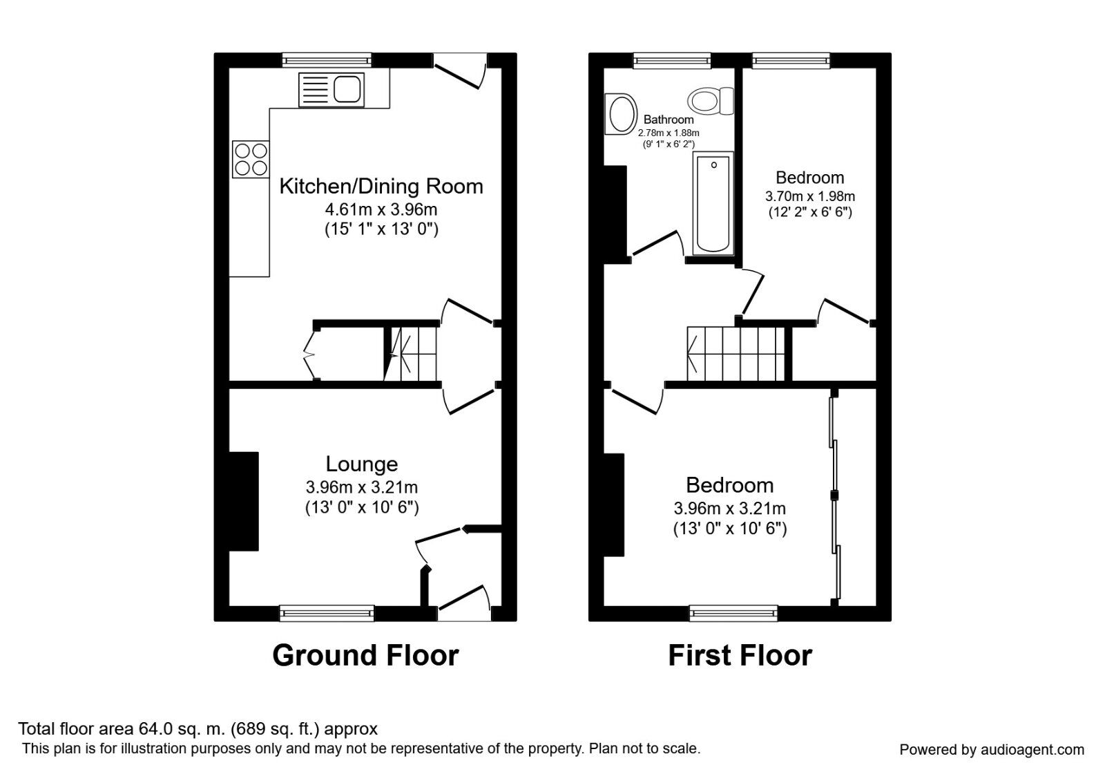 Floorplan of 2 bedroom Mid Terrace House for sale, Stoney Street, Burnley, Lancashire, BB11