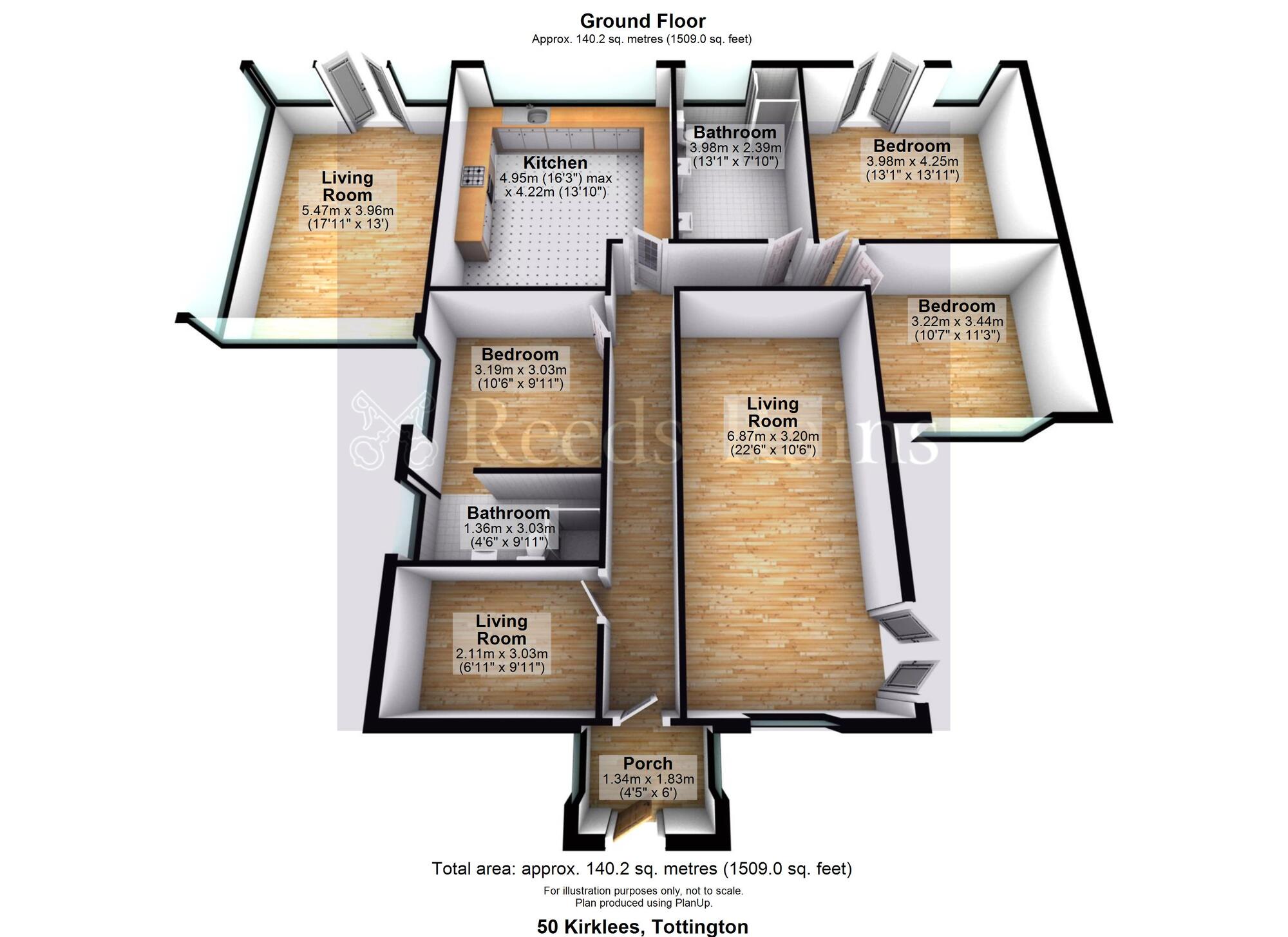 Floorplan of 4 bedroom Detached Bungalow for sale, Kirklees Street, Tottington, Greater Manchester, BL8