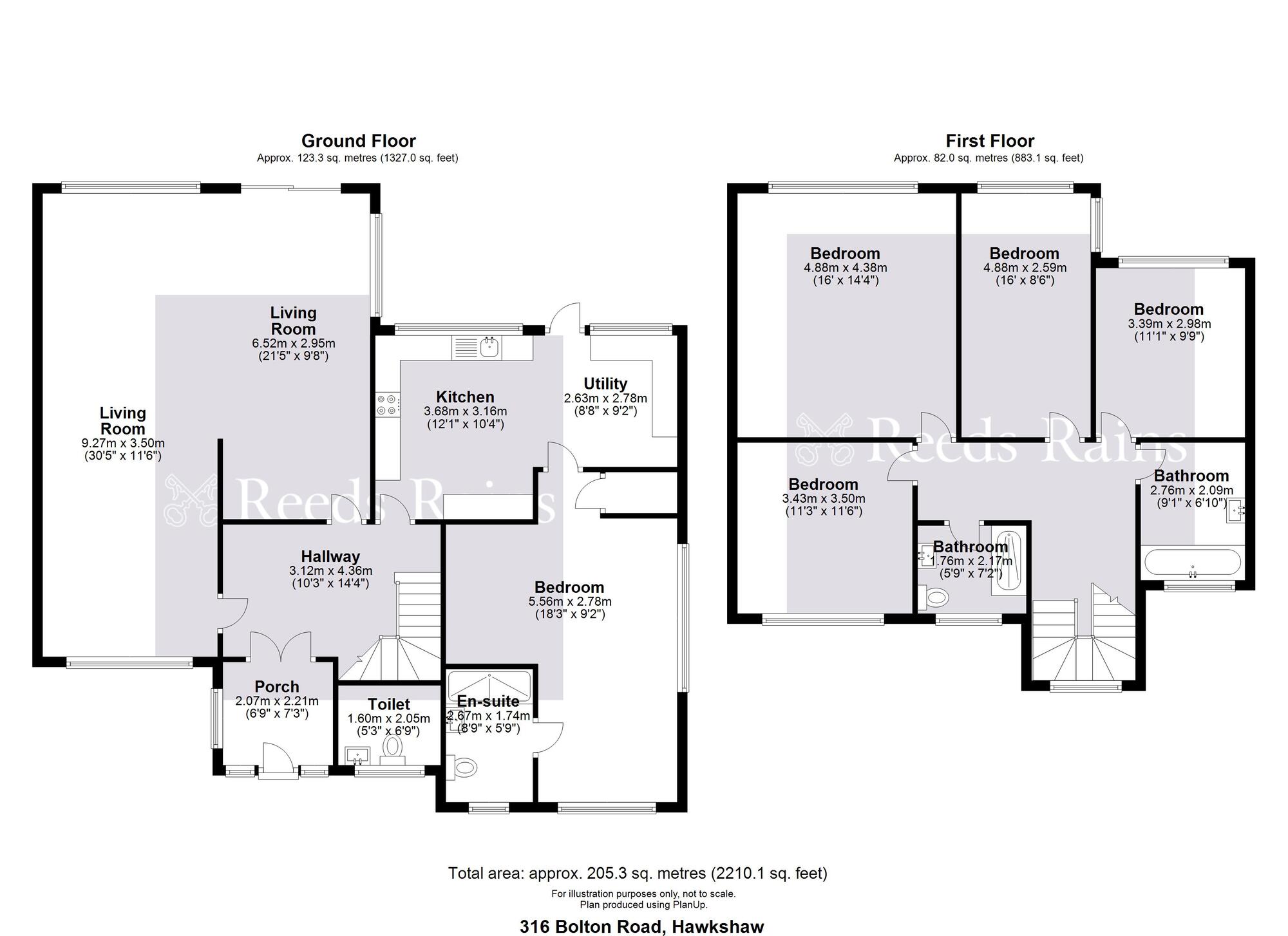 Floorplan of 5 bedroom Detached House for sale, Bolton Road, Hawkshaw, Greater Manchester, BL8