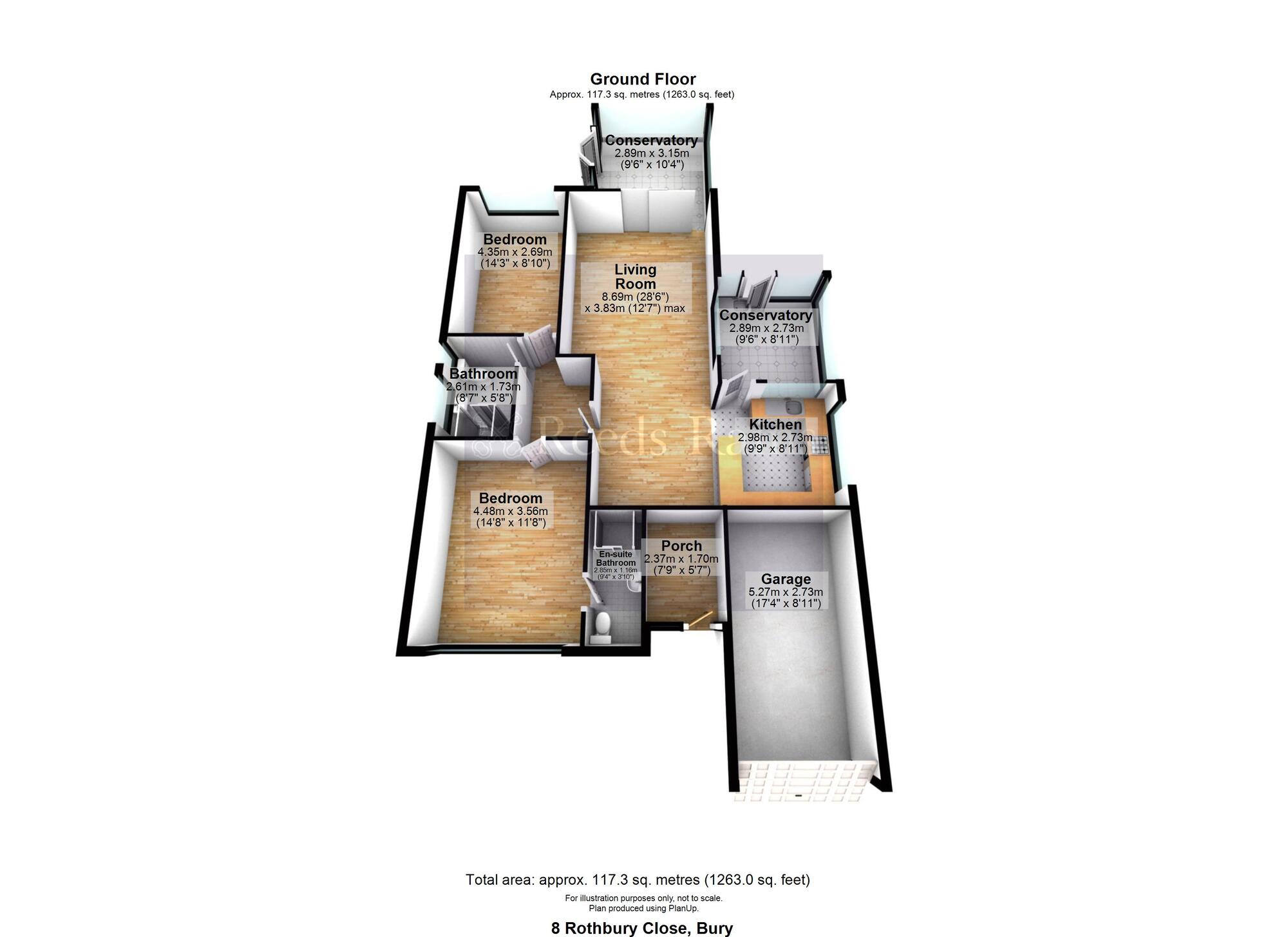 Floorplan of 2 bedroom Detached Bungalow for sale, Rothbury Close, Bury, Greater Manchester, BL8