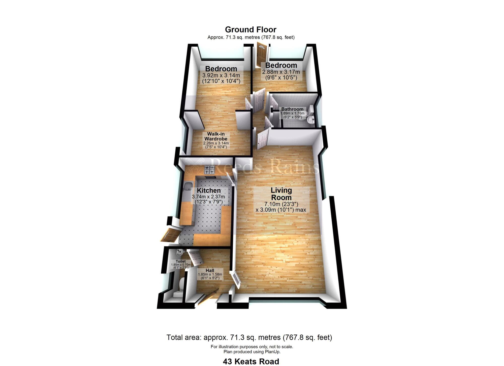 Floorplan of 3 bedroom Detached Bungalow for sale, Keats Road, Greenmount, Greater Manchester, BL8