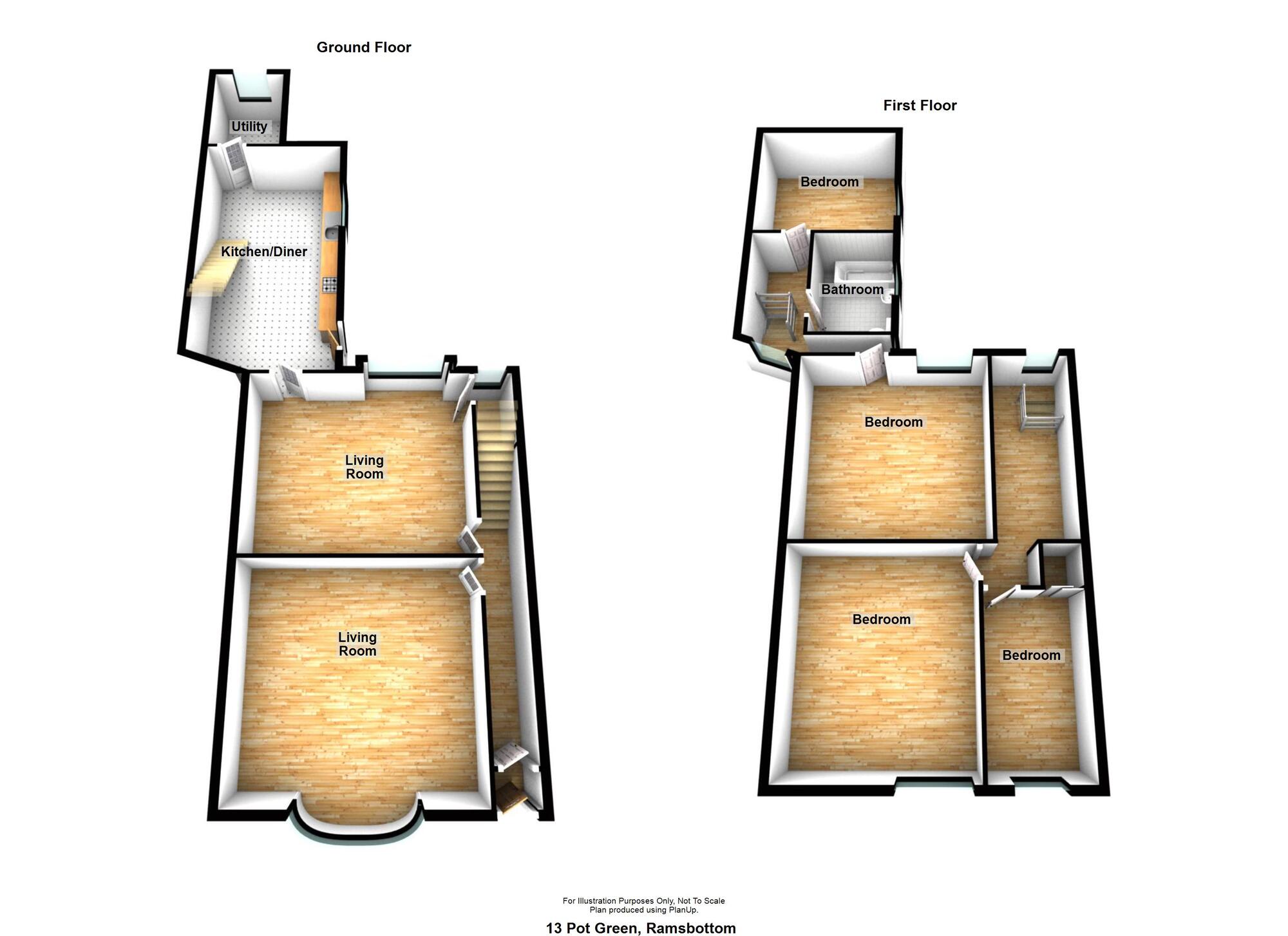 Floorplan of 4 bedroom End Terrace House for sale, Pot Green, Ramsbottom, Greater Manchester, BL0