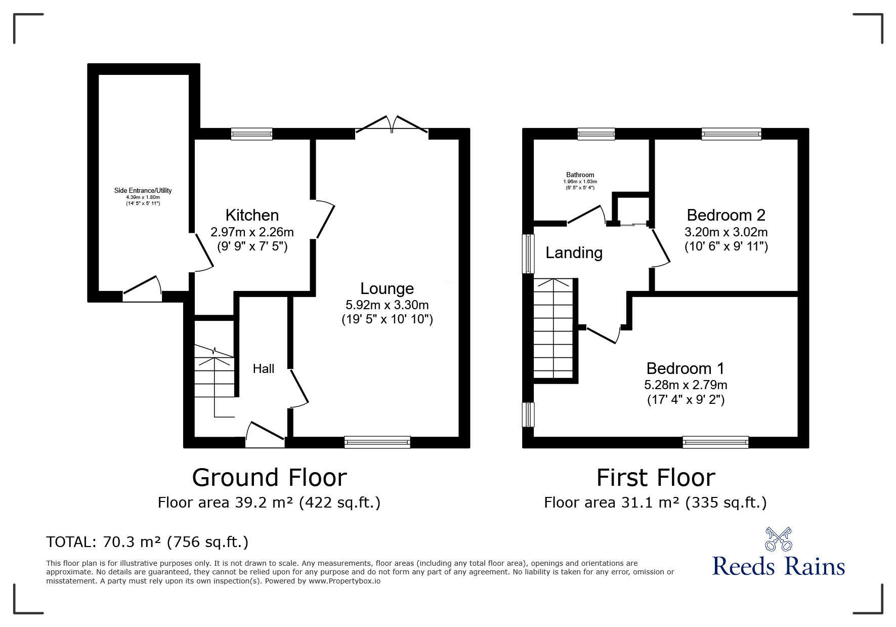 Floorplan of 2 bedroom Semi Detached House to rent, Valley Ridge, Kippax, Leeds, LS25