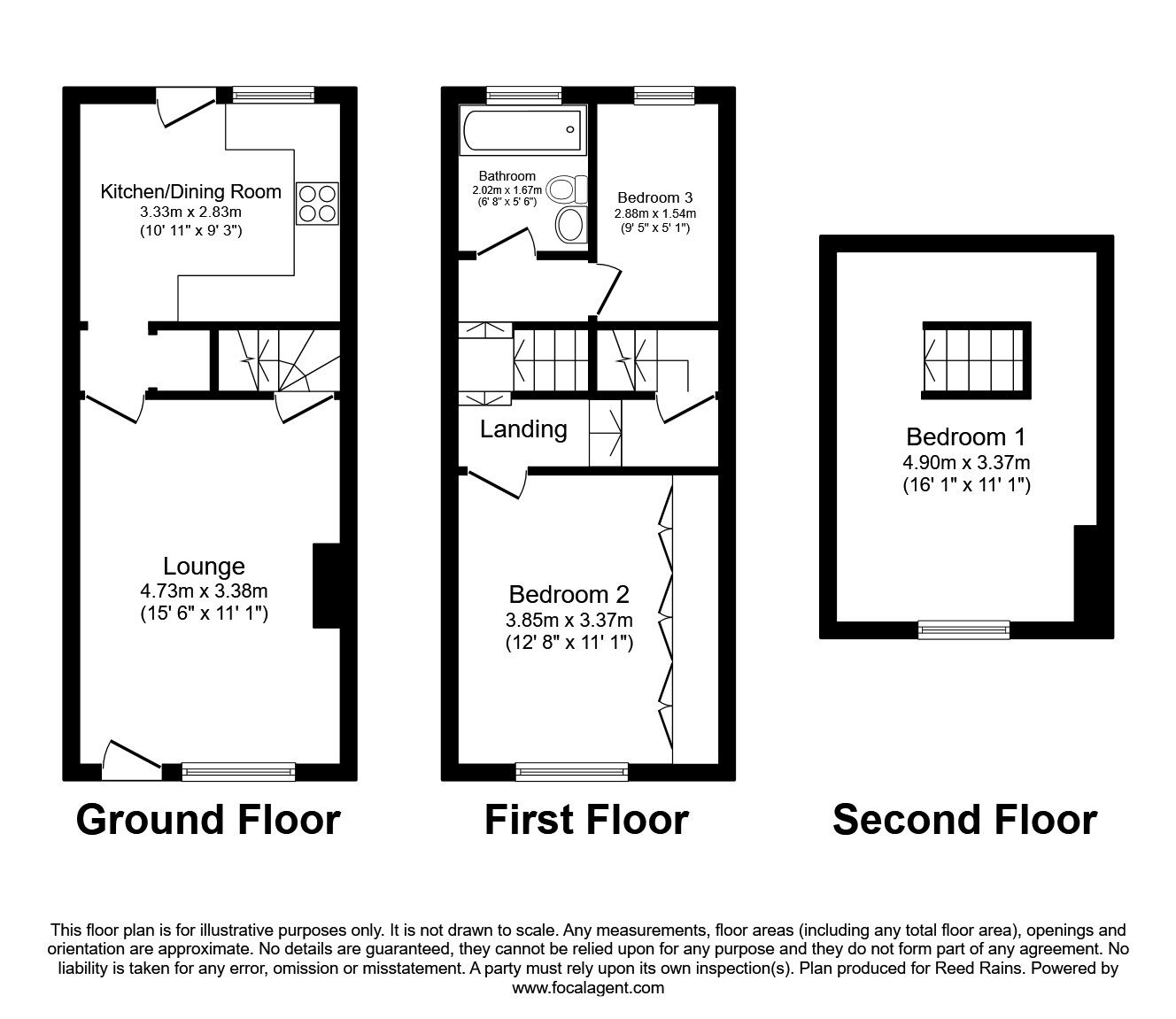 Floorplan of 3 bedroom  House to rent, Beech Grove Terrace, Garforth, Leeds, LS25