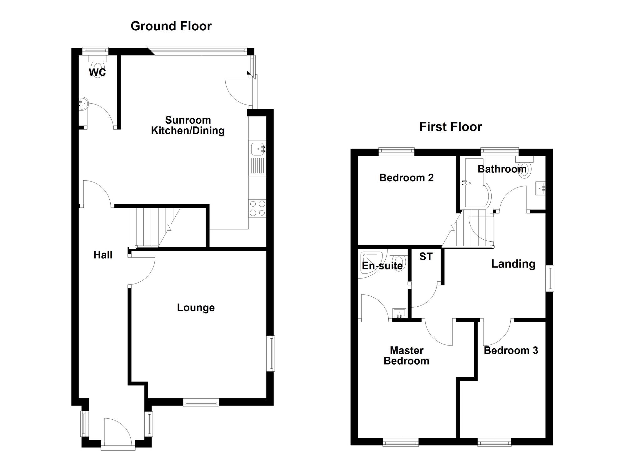 Floorplan of 3 bedroom Semi Detached House for sale, Bashford Park Hill, Carrickfergus, County Antrim, BT38