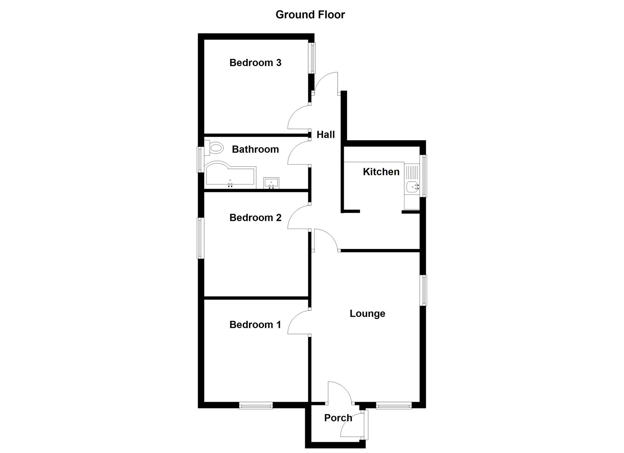 Floorplan of 3 bedroom Detached Bungalow for sale, Larne Road, Carrickfergus, County Antrim, BT38