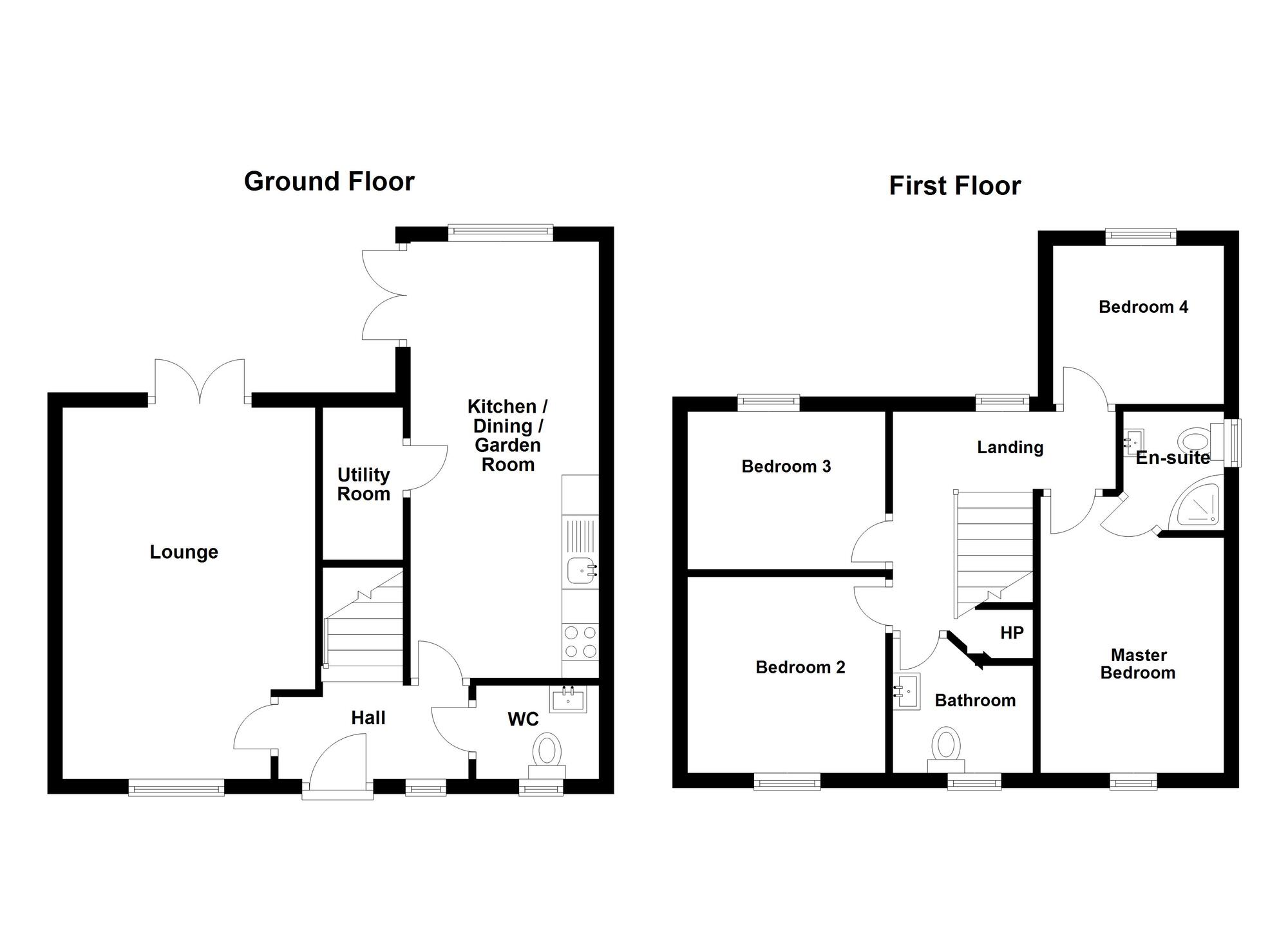 Floorplan of 4 bedroom Detached House for sale, Highgrove Road, Carrickfergus, County Antrim, BT38