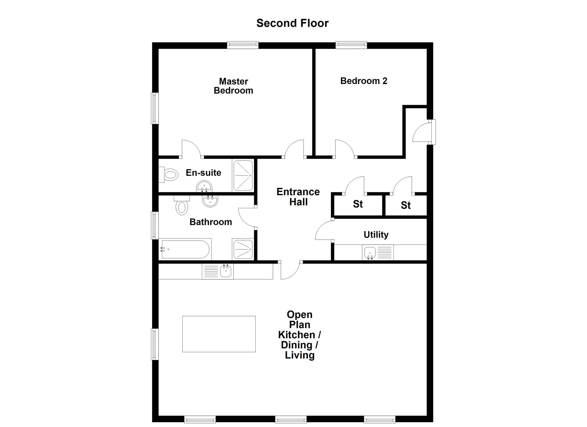 Floorplan of 2 bedroom  Flat for sale, Barton Park Gardens, Carrickfergus, County Antrim, BT38