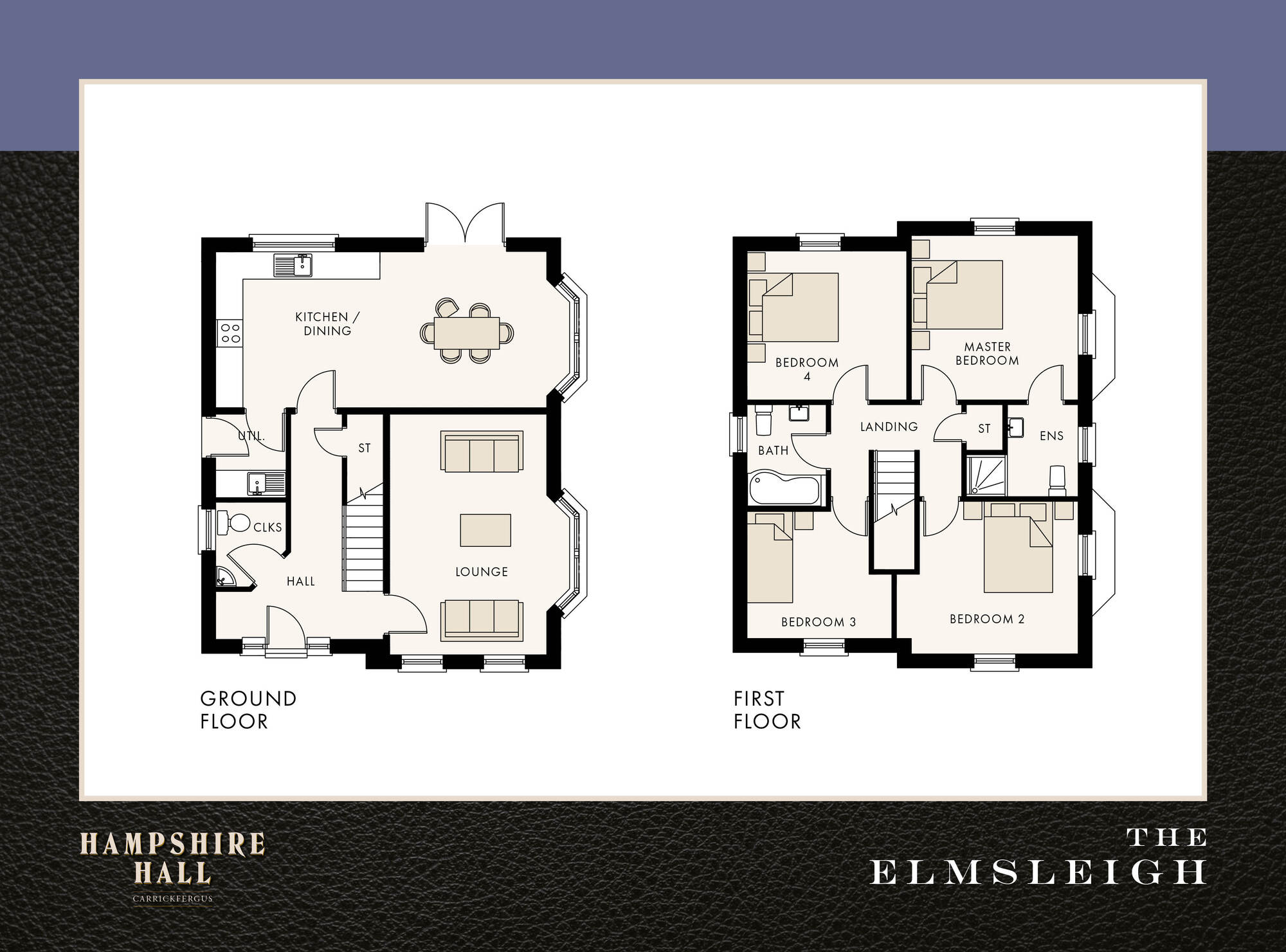 Floorplan of 4 bedroom Detached House for sale, Hampshire Hall, Carrickfergus, County Antrim, BT38