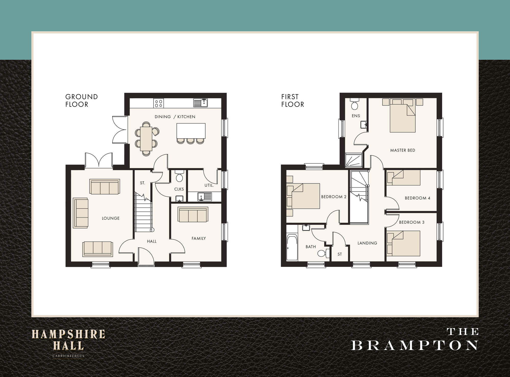 Floorplan of 4 bedroom Detached House for sale, Hampshire Hall, Carrickfergus, County Antrim, BT38