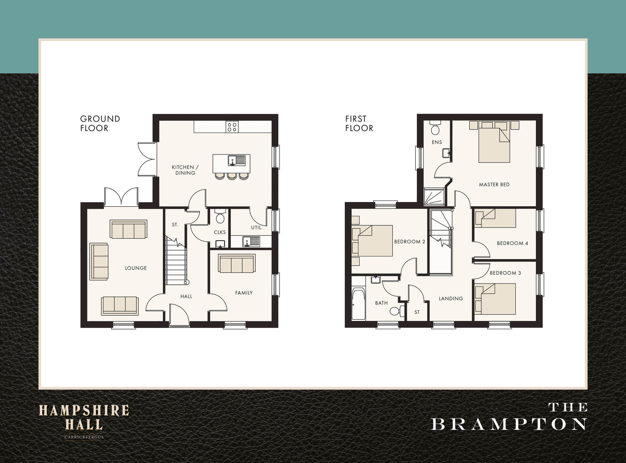 Floorplan of 4 bedroom Detached House for sale, Hampshire Hall, Carrickfergus, County Antrim, BT38