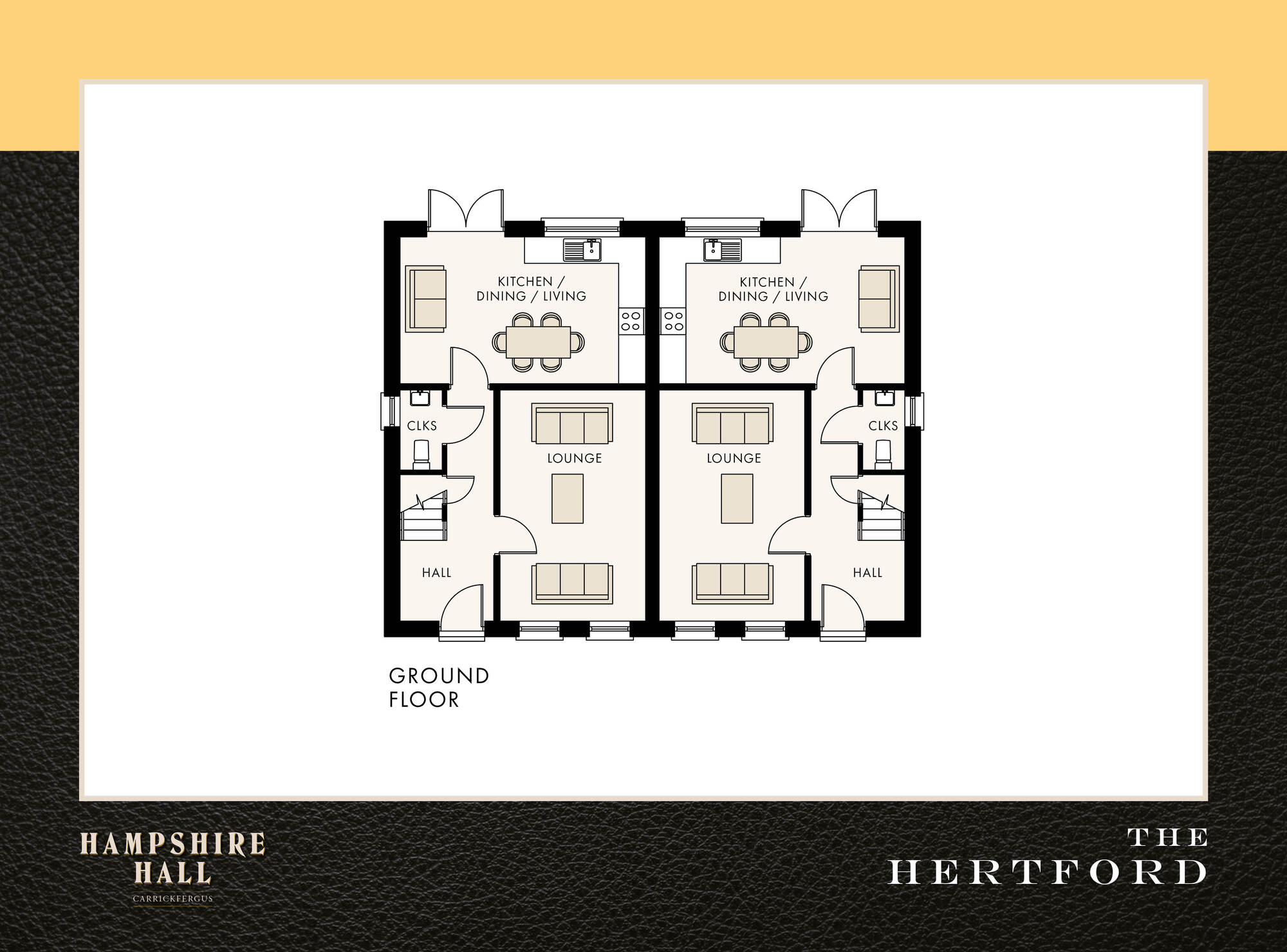 Floorplan of 3 bedroom Semi Detached House for sale, Hampshire Hall, Carrickfergus, County Antrim, BT38