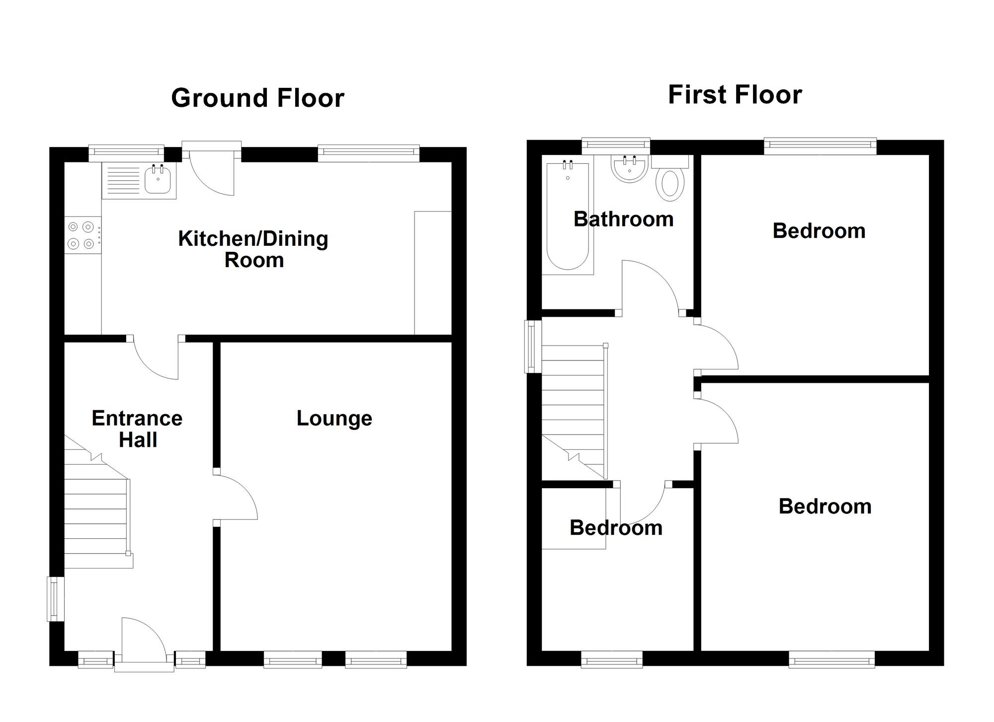 Floorplan of 3 bedroom Semi Detached House for sale, Brackenridge Close, Carrickfergus, County Antrim, BT38