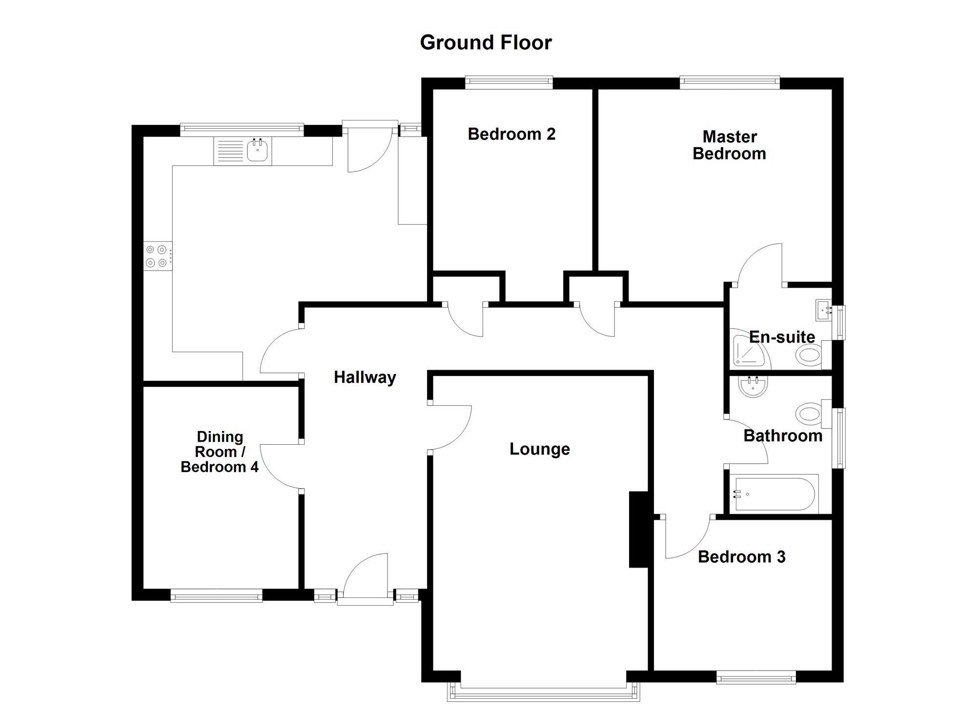 Floorplan of 3 bedroom Detached Bungalow for sale, Broadlands, Carrickfergus, County Antrim, BT38