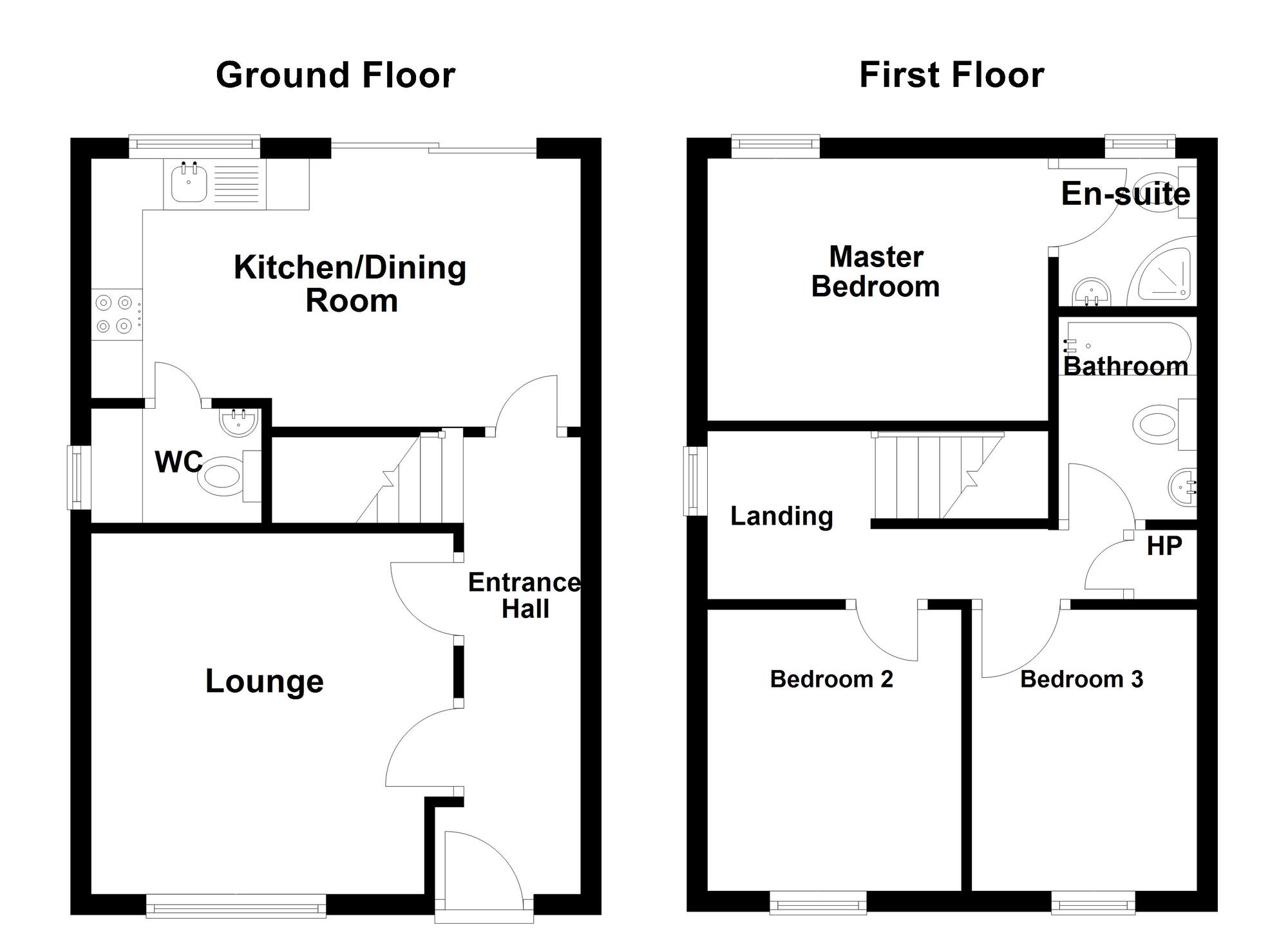 Floorplan of 3 bedroom Semi Detached House for sale, Lislaynan Heights, Ballycarry, County Antrim, BT38