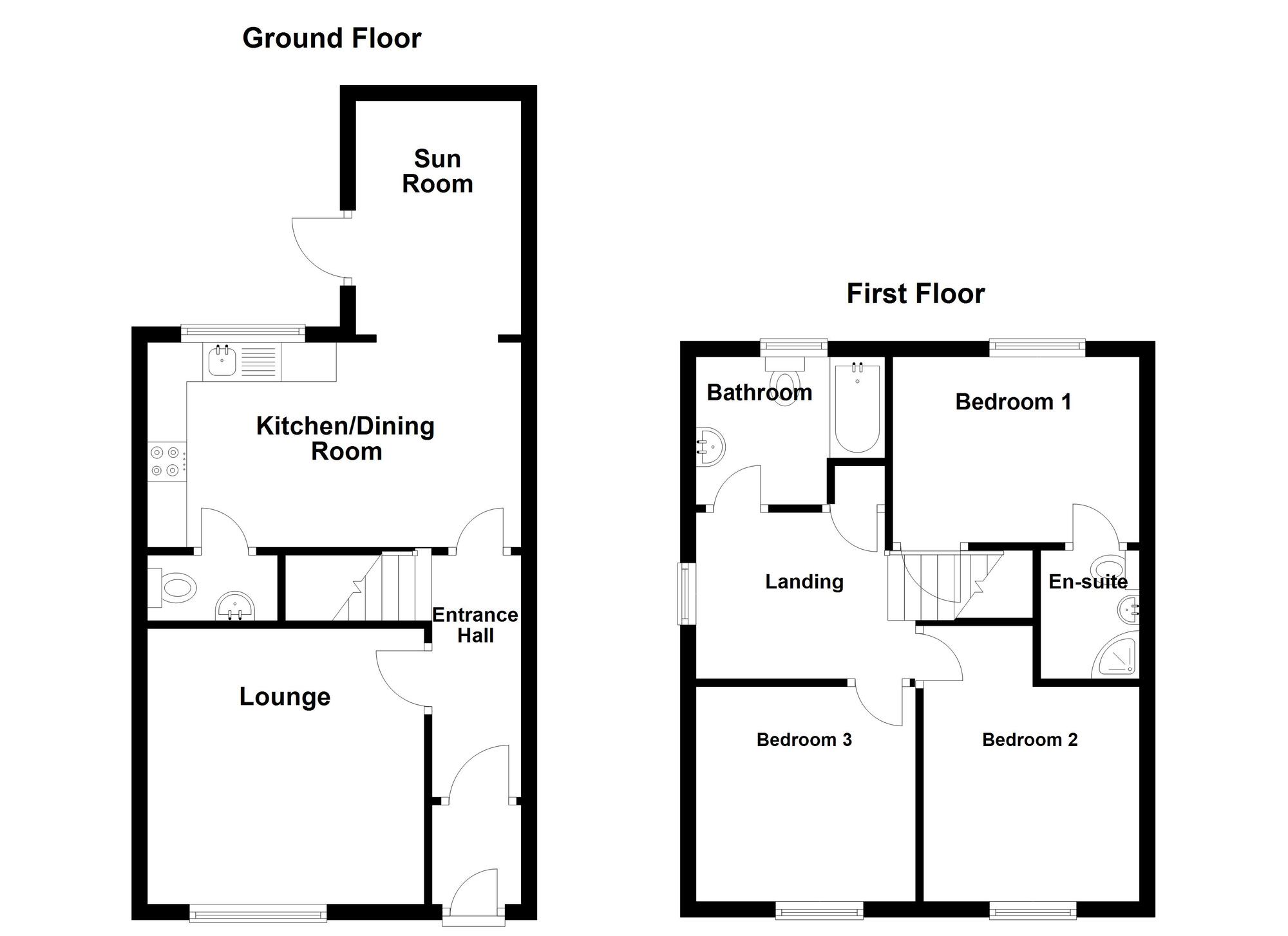 Floorplan of 3 bedroom Semi Detached House for sale, Ashbourne Manor Square, Carrickfergus, County Antrim, BT38